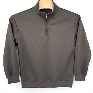 Dazy Men's Solid Gray 1/4 Zip Up Fleece Jacket Size Large Outdoor Walking